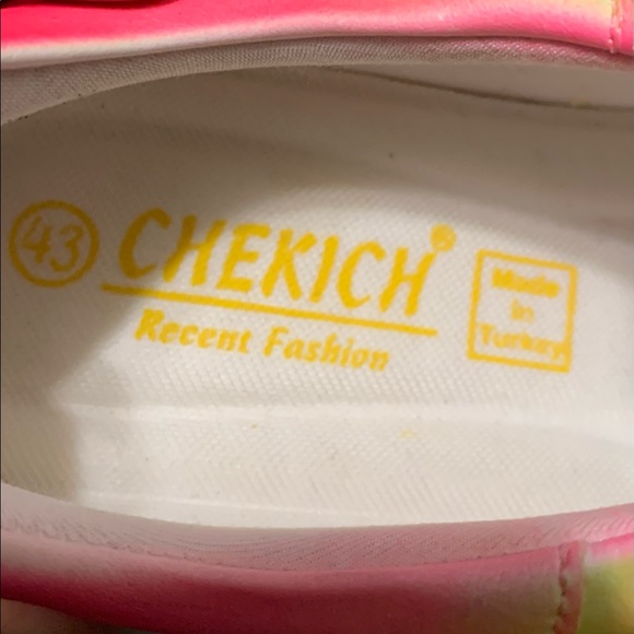 Chekich 254 Aloha Yellow-Pink Sneakers Unisex Graffiti Shoes 43/US 10 New - Picture 9 of 9